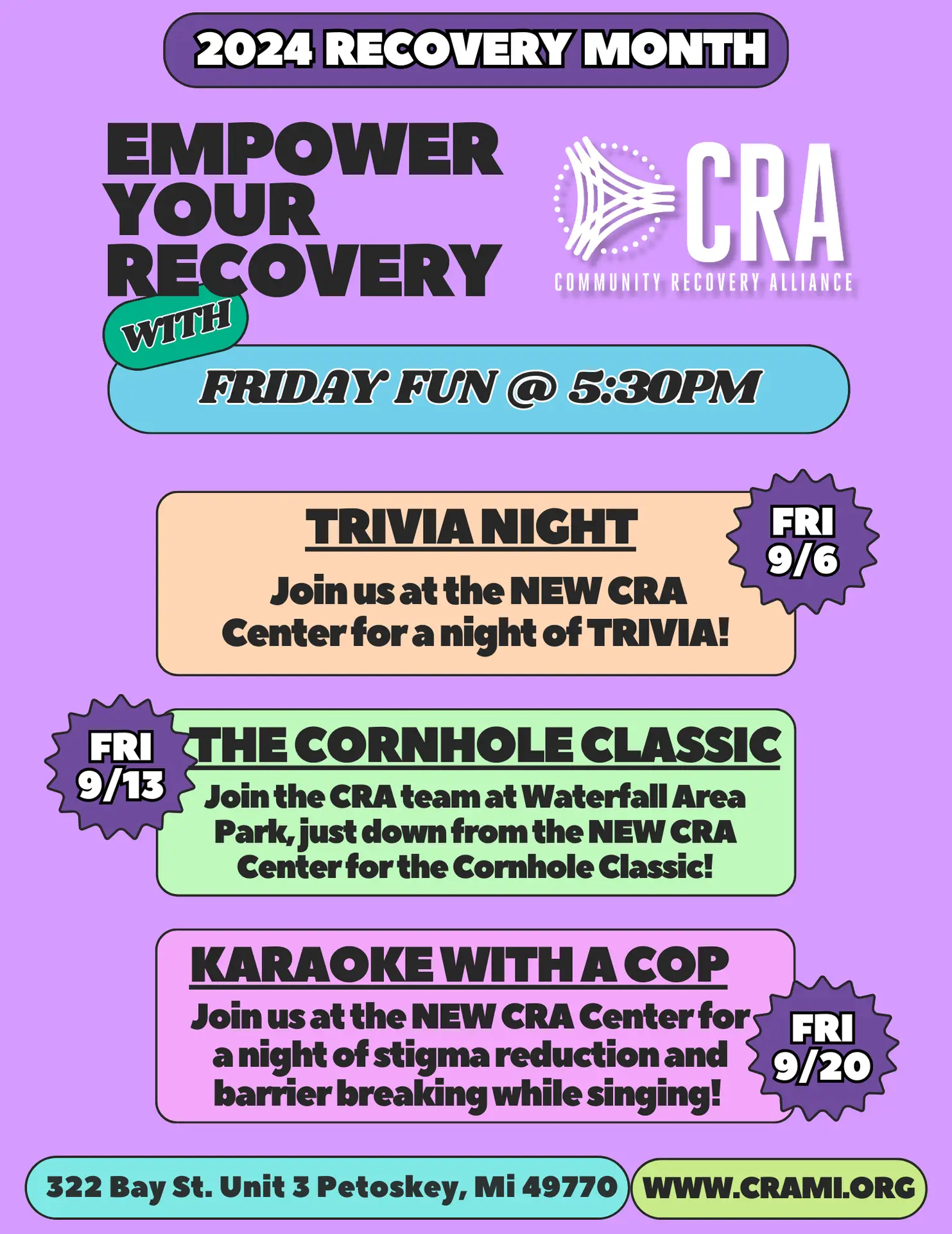 Recovery Month Flyer events